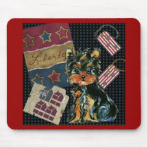 4TH OF JULY YORKIE POO MOUSEPADS