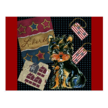 4TH OF JULY YORKIE POO POST CARDS