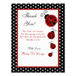 4x5 FLAT Thank you Card Red Ladybug invitations