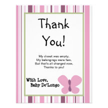 4x5 FLAT Thank You Card Sugar Plum Personalized Invitations