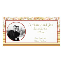 4x8 Engagement Photo Announcement Fall Leaves Personalised Photo Card