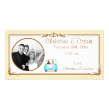 4x8 Engagement Photo Announcement Just got Married Photo Card
