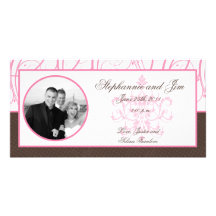 4x8 Engagement Photo Announcement Pink Chandelier Customized Photo Card
