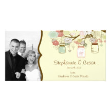 4x8 Engagement Photo Announcement Spring Floral Customised Photo Card