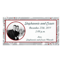 4x8 Engagement Photo Announcement White Tree Photo Greeting Card