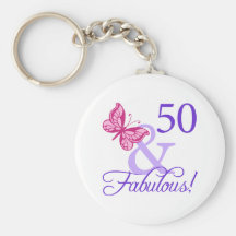50 And Fabulous Birthday Key Chains