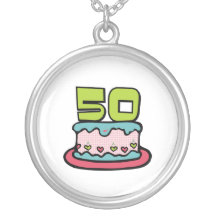 50 Year Old Birthday Cake Pendants
