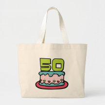 50 Year Old Birthday Cake Tote Bags