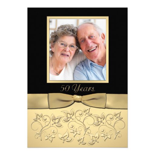 50 Years Anniversary Invitation with Photo Insert