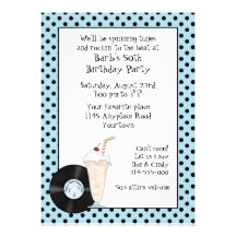 50's Rock and Roll Birthday Invitation