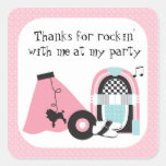 50's Rock and Roll Party Thank You Sticker