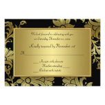 50th Anniversary Black and Gold Floral RSVP Card Invitations
