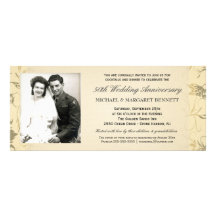 50th Anniversary Invitations - Victorian Floral