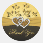 50th Anniversary Joined Hearts 1.5"  Thank You Round Stickers
