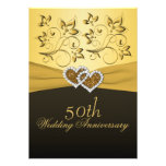 50th Anniversary Joined Hearts Wedding Invitation