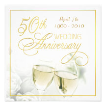 50th Anniversary Party Invitations - Square