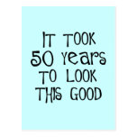 50th birthday, 50 years to look this good! postcards