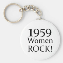 50th Birthday Gifts, 1959 Women Rock! Key Chain