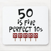 50th birthday gifts, 50 is 5 perfect 10s! mousemat