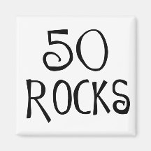 50th birthday gifts, 50 ROCKS Refrigerator Magnets