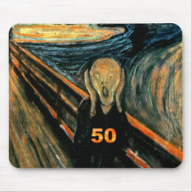 50th Birthday Gifts, The Scream 50! Mouse Mat