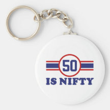 50th Birthday Key Chain
