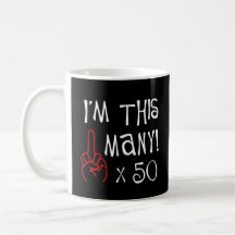 50th birthday Middle Finger Salute Coffee Mugs