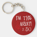 50th birthday Middle Finger Salute Keychains