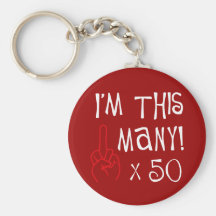 50th birthday Middle Finger Salute Keychains