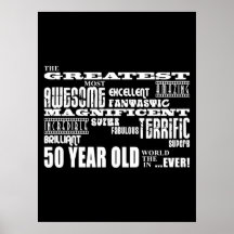 50th Birthday Party Greatest Fifty Year Old Print