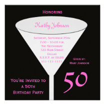 50th Birthday Party Invitation -- 50 in Pink invitations