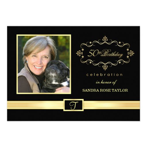 50th Birthday Party Invitations with Photo