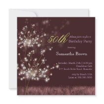 50th Birthday Party Invites :Twilight Dandelion