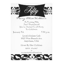 50th Birthday Party Personalised Invitation