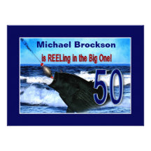 50th Birthday - Reeling in the Big One (Fish) Invites