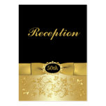 50th Black Gold Floral Scrolls Enclosure Card Business Card