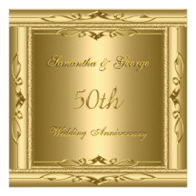 50th gold Wedding Anniversary Invitation