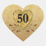 50th Golden  Anniversary Heart Sticker
