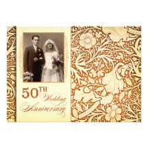 50th golden anniversary invitations with photo
