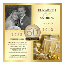 50th Golden Anniversary Surprise Party Invitations