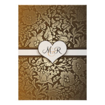 50th golden wedding anniversary damask invitations