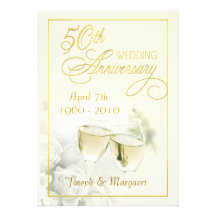 50th Golden Wedding Anniversary Party Invitations