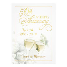 50th Golden Wedding Anniversary Party Invitations