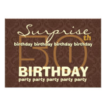 50th SUPRISE Birthday Chocolate and Gold W044A Custom Invite