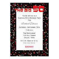 50th Surprise Birthday Party invitation - Confetti invitations
