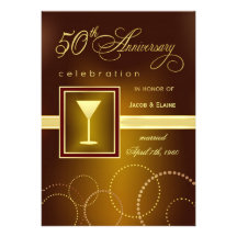 50th Wedding Anniversary Celebration - Modern Personalized Invitation