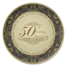 50th Wedding Anniversary Plate