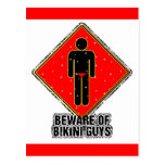 55-alt Beware of Bikini Guys Post Card
