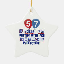57th year old birthday gift christmas ornament