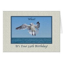 59th Birthday Card with Laughing Gull Bird